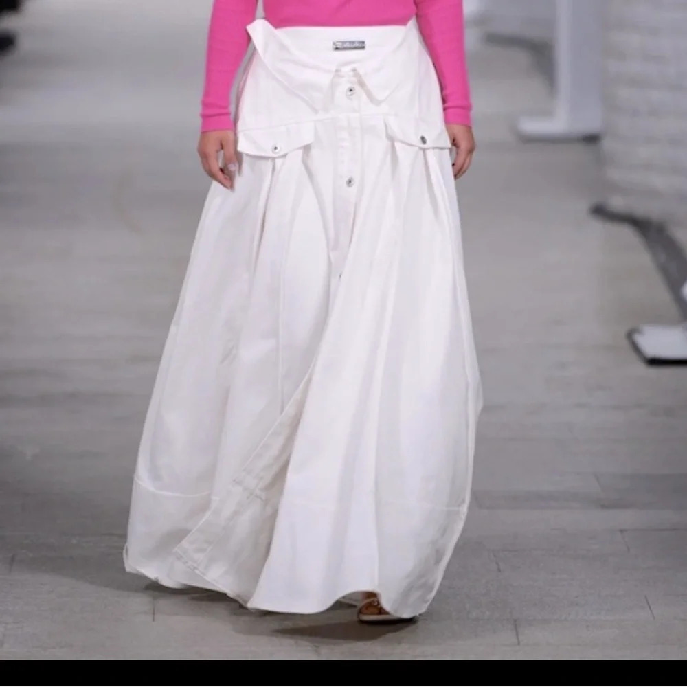Marrknull White Denim Skirt